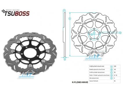 Kotúč brzdový plávajúci nerezový (320/78/5D) zubatý dizajn - Triumph 1050SpeedTriple+1050Tiger / 07-16