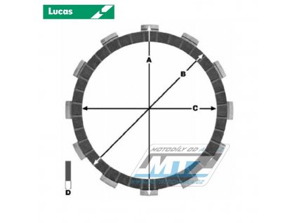 Lamely spojkové trecie (s obložením) Lucas MCC370-10 - Kawasaki Ninja 1000 H2R ABS