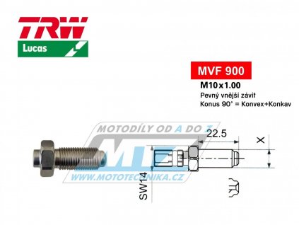 Koncovka brzdovej hadice TRW VarioFlex MVF900 (skrutkovanie vonkajší závit M10x1 pevné) - materiál nerez