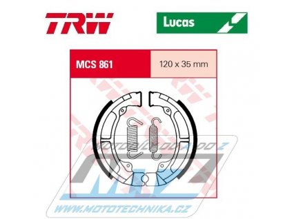 Brzdové obloženie (brzdové pakny) TRW Lucas MCS861 - Kawasaki KE175 rear / 79-82 + KLR250 rear / 80-82 + KLR250 rear / 84-96