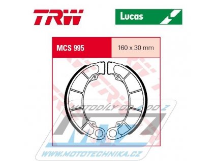 Brzdové obloženie (brzdové pakny) TRW Lucas MCS995 - Honda FES125 Pantheon + FES150 Pantheon + FES250 Foresight + PS250 Ruckus + TRX350FE/FM Fourtrax + TRX350TE Fourtrax + TRX400FA Four