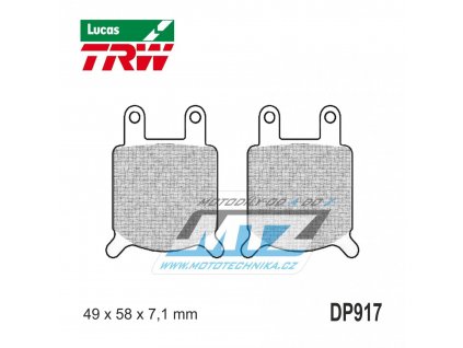 Brzdové doštičky DP917-LU TRW Lucas MCB536 - zmes Allround