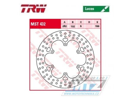 Kotúč brzdový TRW MST432 (282/132/6D) - Yamaha XTZ1200 Super Tenere / 10-17