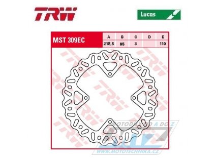 Kotúč brzdový TRW MST309EC (219/95/4D) - KTM 85SX/03-17 + 105SX/04-12