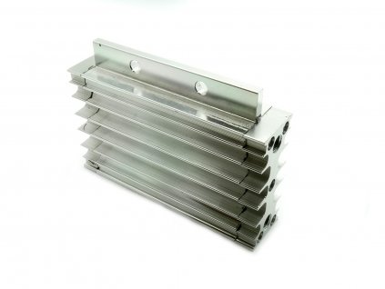 Pitbike olejový chladič CNC strieborný, Stomp, DemonX, WPB