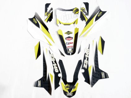 Pitbike polepy na plasty CRF70 Detroit Stomp Z3 žlté