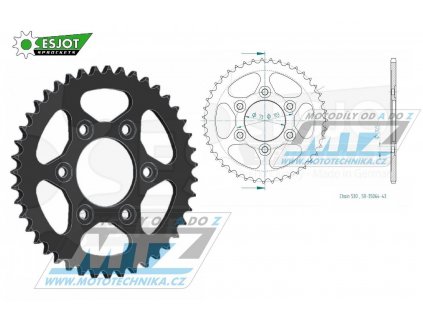 Rozeta oceľová (prevodník) 35064-43zubov ESJOT 50-35064-43 - Ducati 1200 Multistrada Enduro / 16-18 + 1262 Multistrada Enduro / 19-21