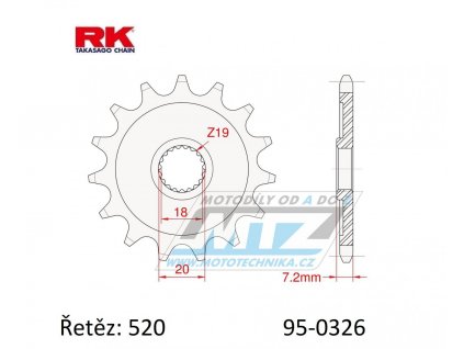 Koliesko reťazové (pastorok) 0326-13zubov RK - Honda CR125R / 87-03