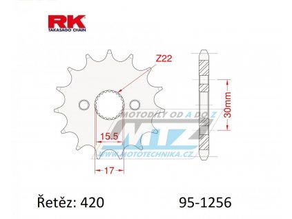 Koliesko reťazové (pastorok) 1256-13zubov RK - Honda CR80+CR85 / 86-07 + CRF50F+CRF70F / 04-20 + XR50+XR70