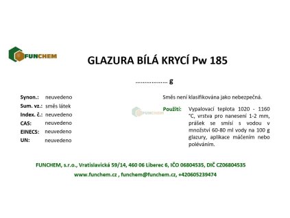 vyr 1086 Glazura bila Pw 185 UNI 105x57