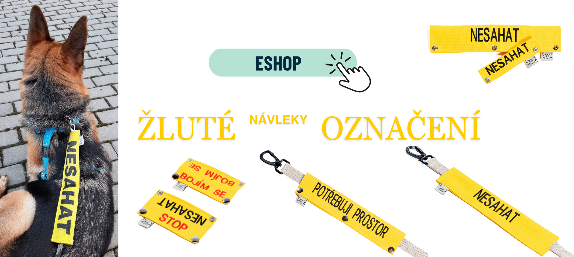 žlutá stužka žlutý návlek na vodítko