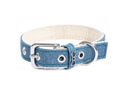 BLUE modrý piñatex obojek a vodítko pro psa3