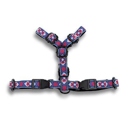 Pohodlný bavlněný postroj pro malé psy modrý