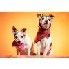 Red and brown checked dog bandana