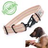 ecological durable dog collar made of hemp webbing emroidered 1