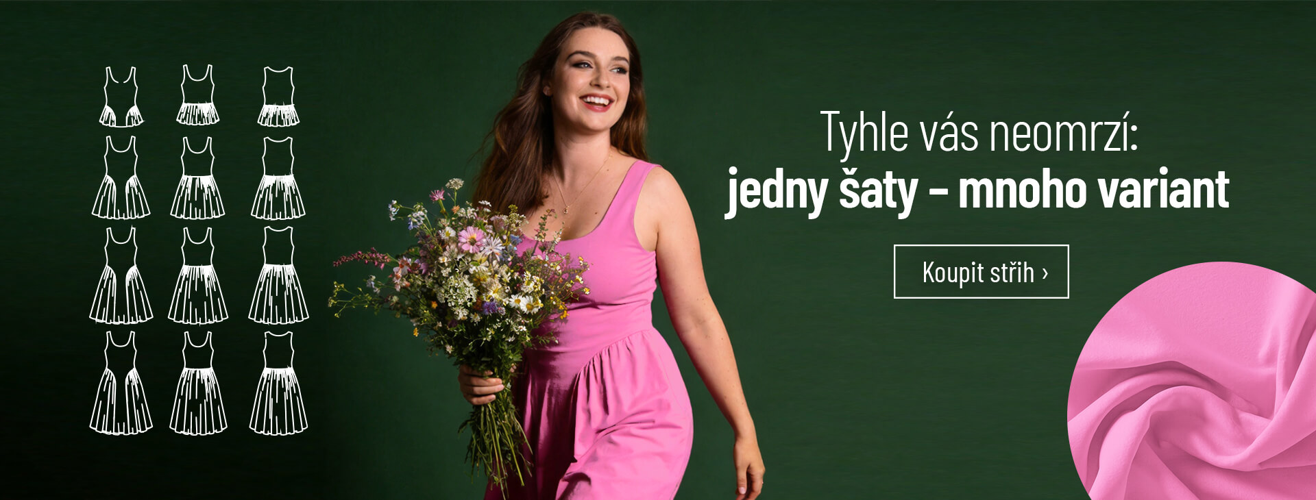 Tištěný multi střih na šaty a topy Laura