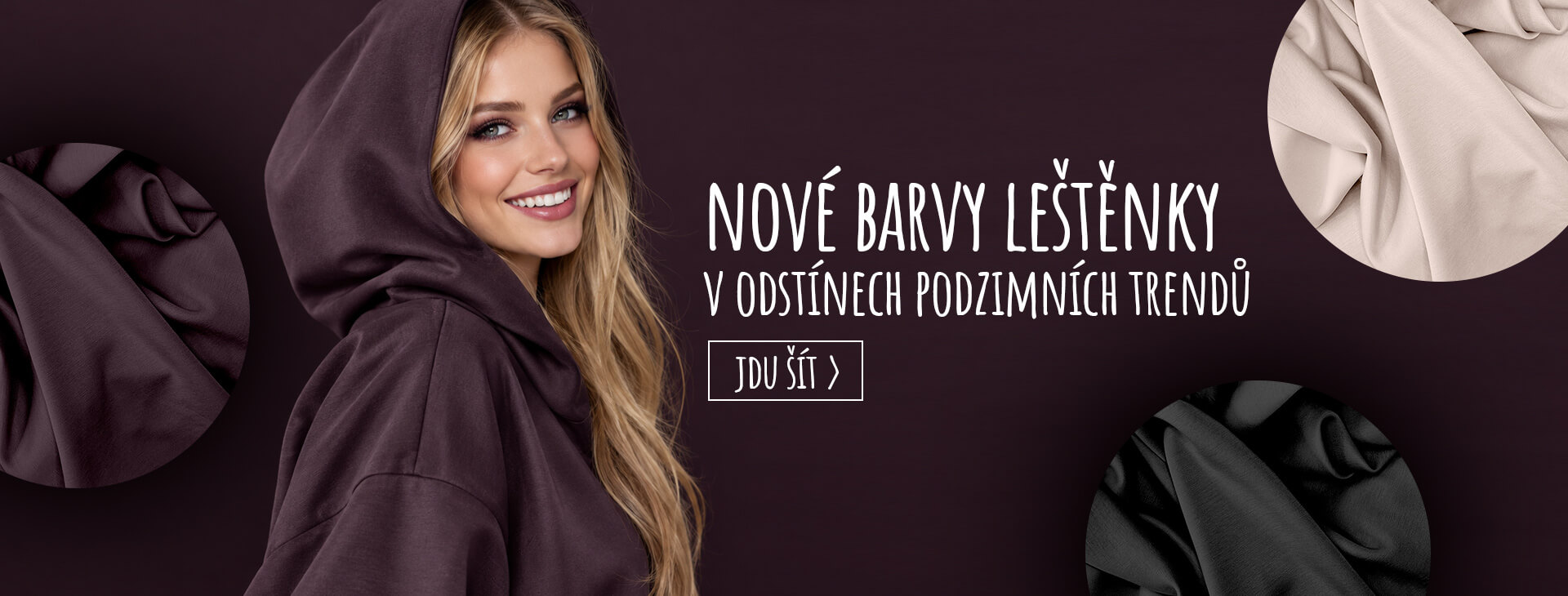 Nové barvy máslové teplákoviny v podzimních trendy odstínech
