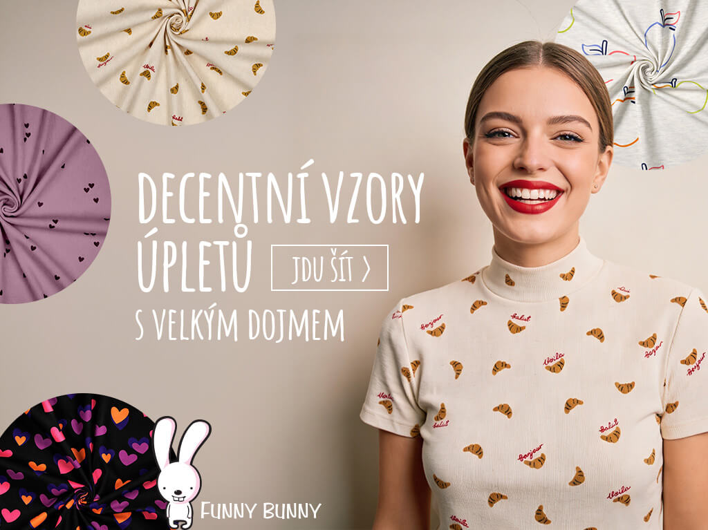 Decentní vzory potištěných úpletů s velkým dojmem