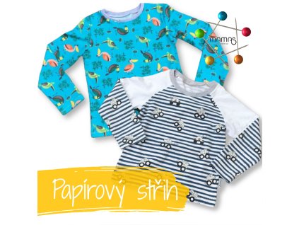 Tištěný střih na dětské tričko – klasický i raglánový rukáv