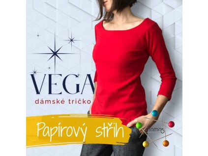 Tištěný střih na dámské tričko s lodičkovým výstřihem