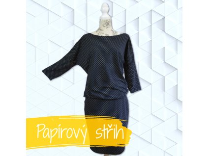 Papírový střih – úpletové šaty s netopýřími rukávy