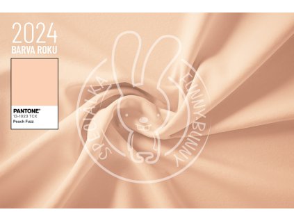 Světle oranžová teplákovina v odstínu Peach Fuzzy nepočesaná