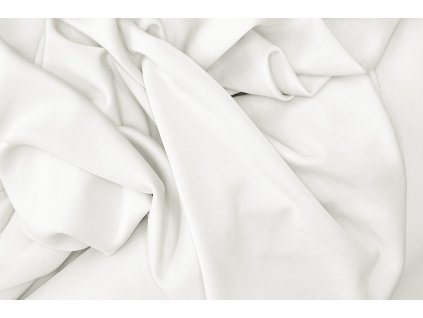 Smetanová (bílá) teplákovina s leštěným vzhledem jako máslová teplákovina