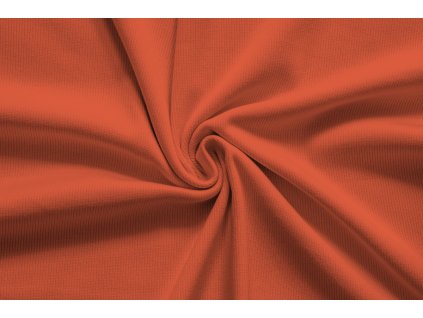 Cihlový žebrovaný úplet (oranžová látka)