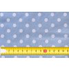 Světle modrá látka metráž s bílými puntíky