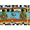 Plátno à la Versace s potiskem zlatých ornamentů