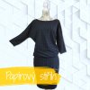 Papírový střih – úpletové šaty s netopýřími rukávy