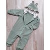 Dětské oblečení ušité z olivově zelené teplákoviny
