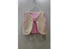 Obojstranná vesta beige bouclé/ružová vatička