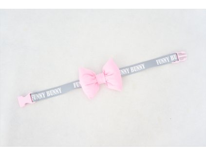 Pískací opasok s mašľou sivá/ružová