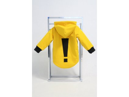 Zimná bunda s výkričníkom žltá/čierna