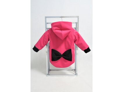 Zimná bunda s mašľou cyklamén/čierna