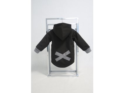 Zimná bunda s krížikom čierna/sivá