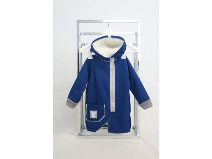 Softshellový kabát s chĺpkovým rubom modá/sivá