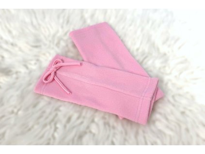 Štucne s mašľou flis baby ružová