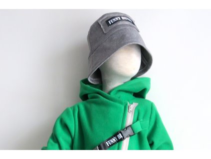 Pískací klobúk z hrubého softshellu sivý melír