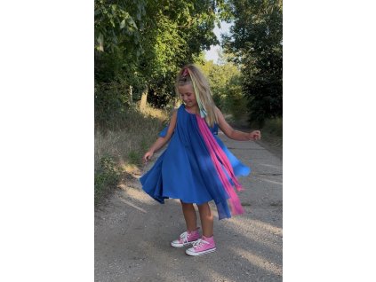 Pískacie kruhové šaty modrá