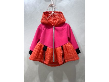 Pískací mikino-kabátik jasný cyklamén/orange šušťák