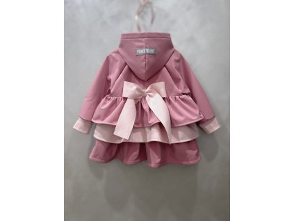 Pískací 3volánový softshellový kabát - púdrový