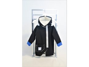 Softshellový kabát s chĺpkovým rubom čierna/modrá