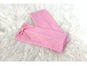 Štucne s mašľou flis baby ružová