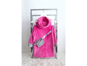 Pískacia hrejivá mikina crossbody hot pink