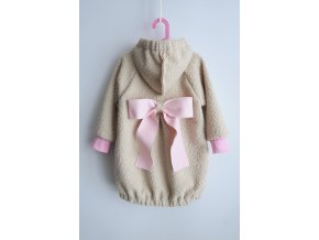 Kabát bouclé beige 2 mašle