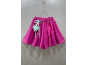 Kraťasy sukňové s pískacím ♥ príveskom lila pink
