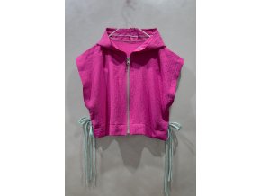 Ľahká crop-topová pískacia vesta lila pink