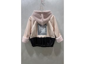 Pískacia prechodná bunda jemná ružová/čierna